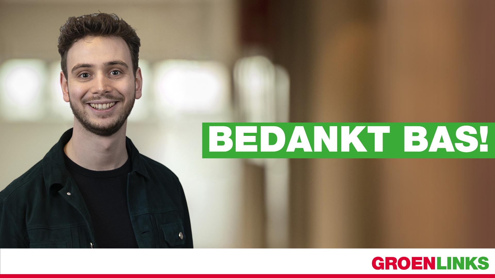 Foto van Bas van Weegberg met de tekst bedankt Bas!